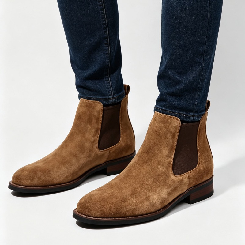 Vintage Fashion Luxury - Vintage Cow Suede Mens Chelsea Boots