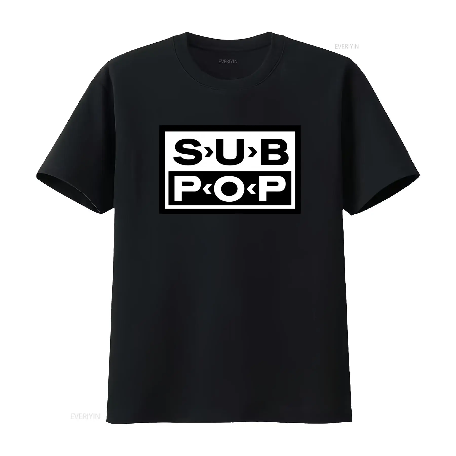 Sub Pop Logo T Shirt Black wit - Vintage Fashion Style Men review and price