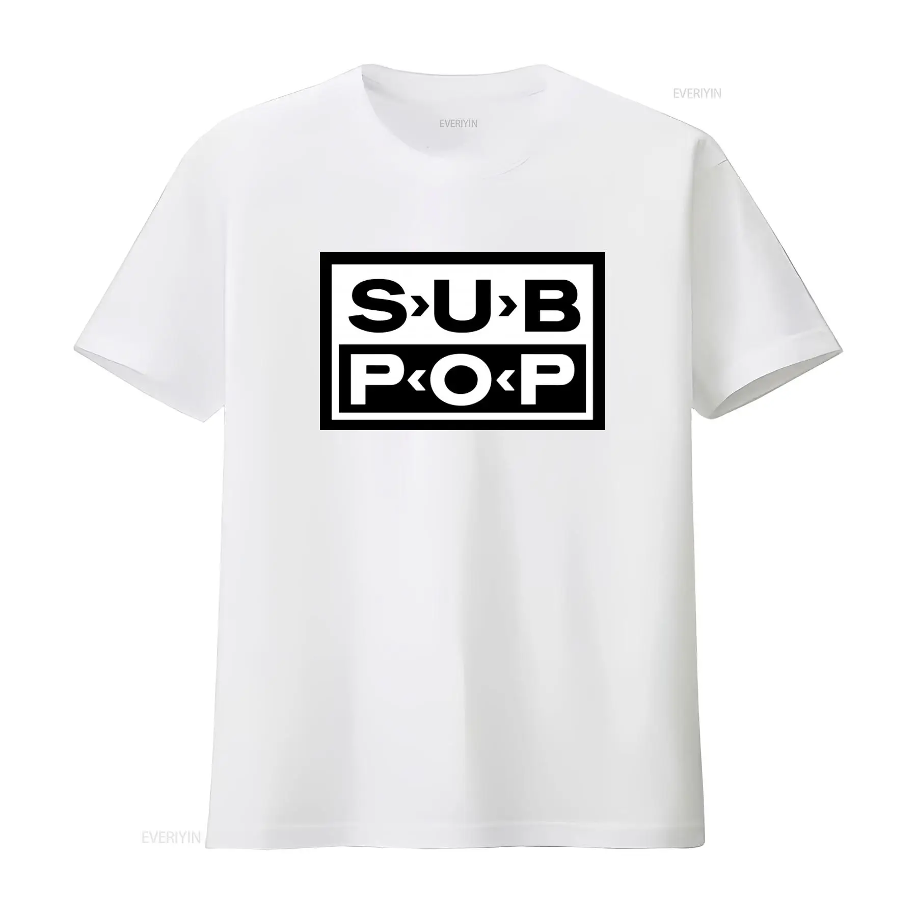 Sub Pop Logo T Shirt Black wit - Vintage Fashion Style Men review and price