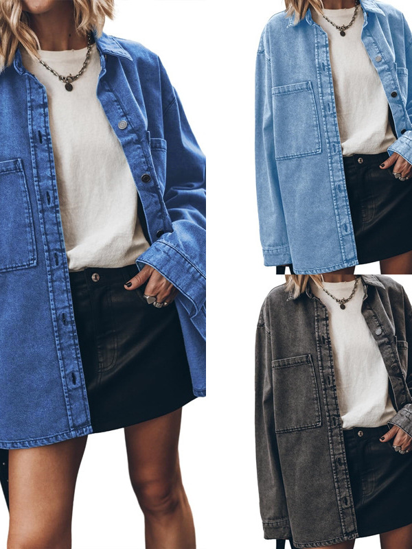 Women's Loose Fit Denim Jacket - Vintage Fashion Hong Kong review and price