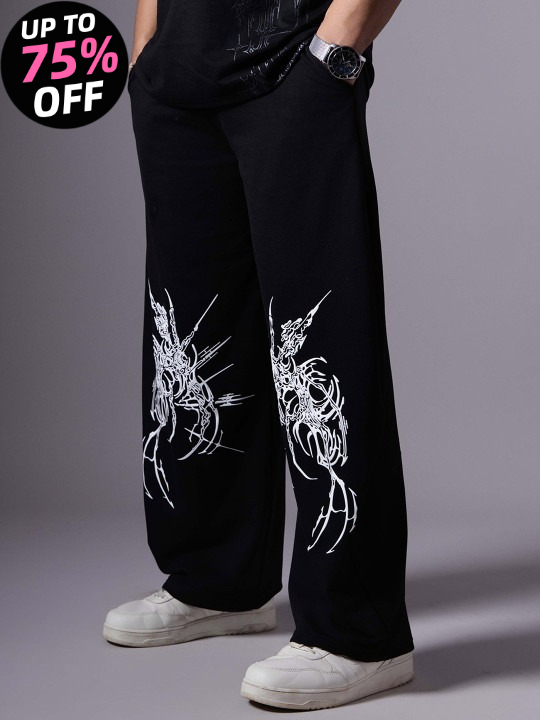 Men Printed Cotton Relaxed Fit - Retro Track Pant review and price