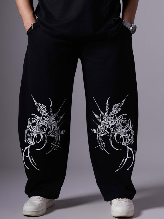 Men Printed Cotton Relaxed Fit - Retro Track Pant review and price