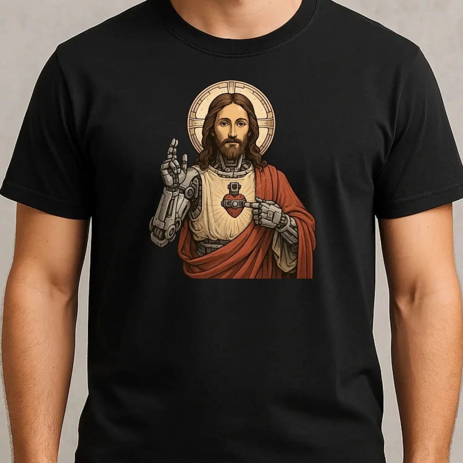 Herren T Shirt Jesus Roboter M - Vintage Fashion Herren review and price