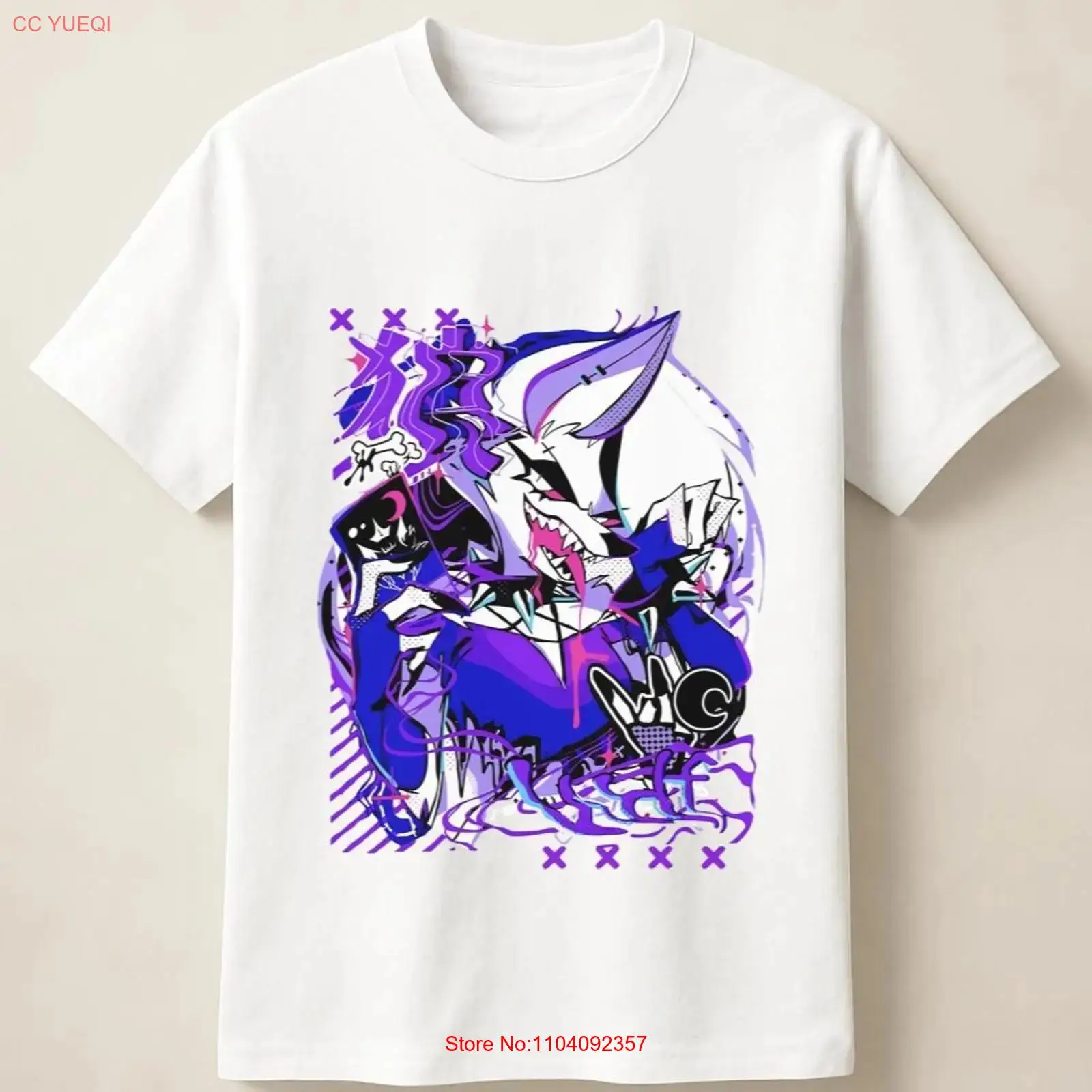 Purple Anime Wolf in Graffiti  - Vintage Fashion Style Men review and price