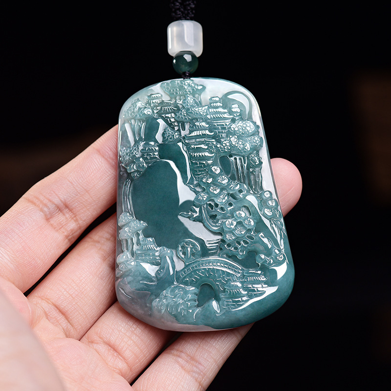 Natural Burmese Jadeite Scener - Vintage Fashion Luxury review and price