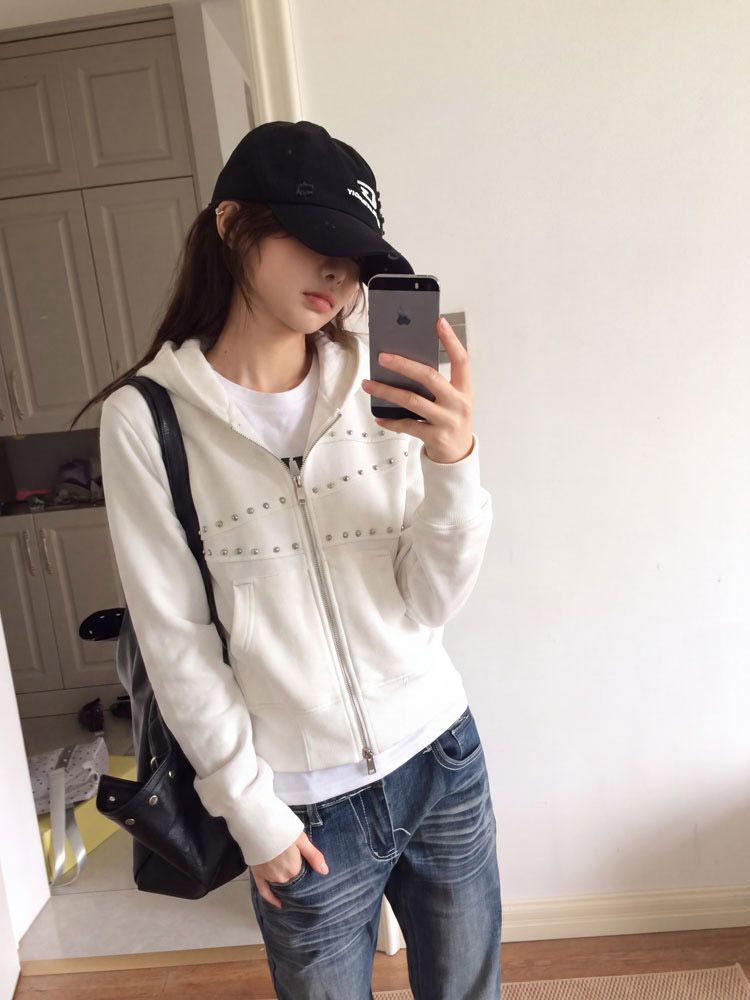 Women's Y2K Studded Rivet Hood - Vintage Fashion Hong Kong review and price