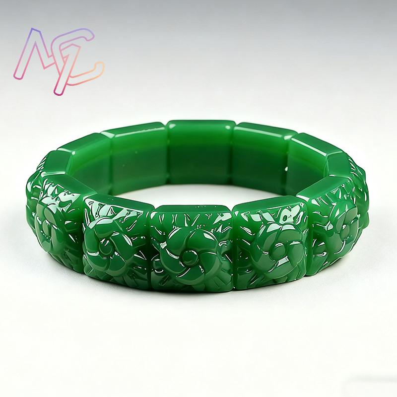 Real Jade Flower Bracelet Bang - Vintage Fashion Luxury review and price