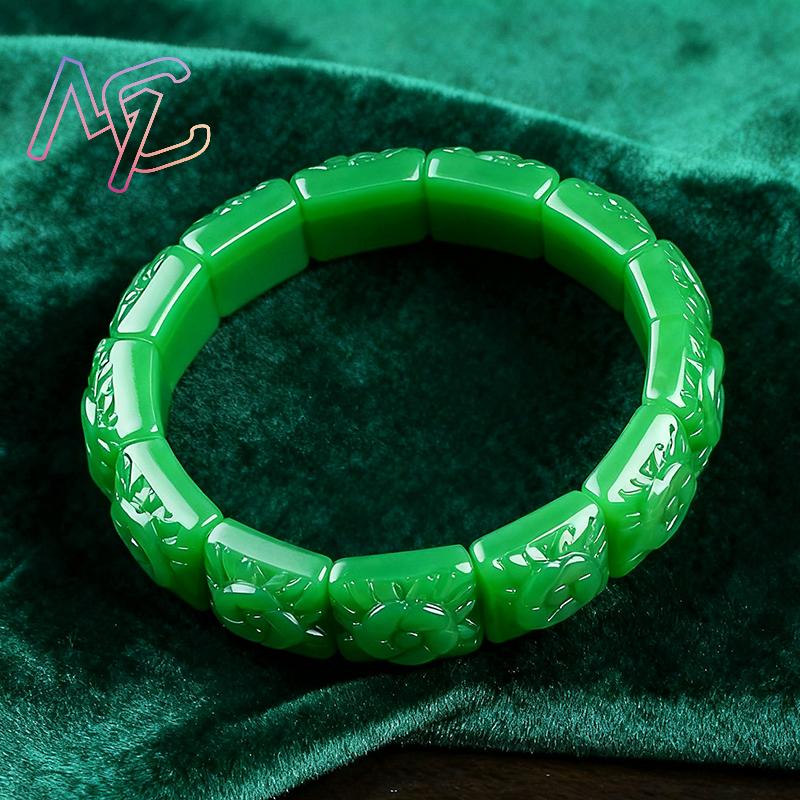 Real Jade Flower Bracelet Bang - Vintage Fashion Luxury review and price