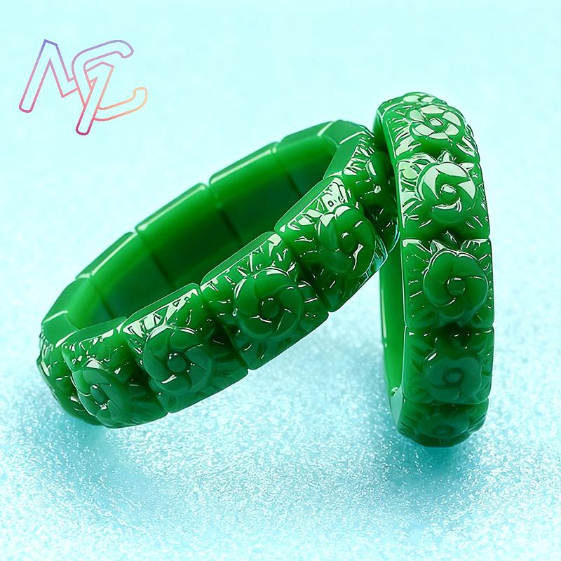 Real Jade Flower Bracelet Bang - Vintage Fashion Luxury review and price