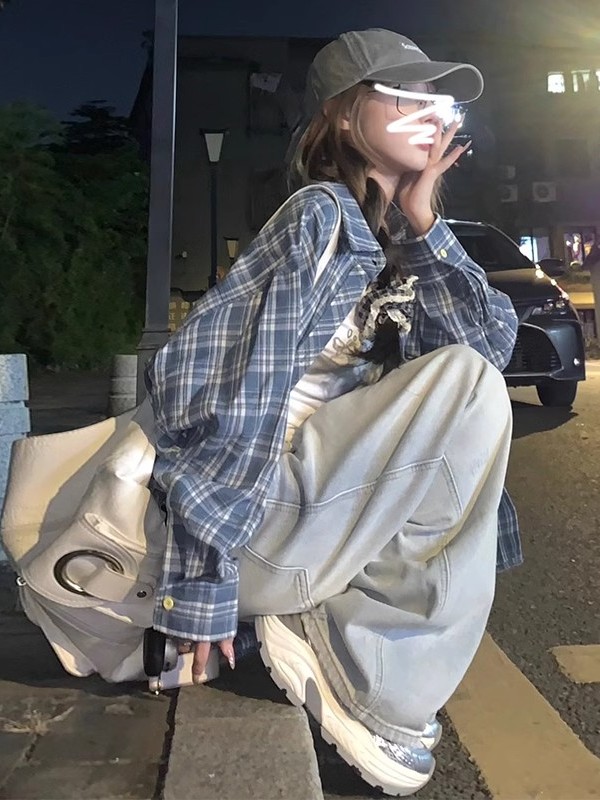 Retro Hong Kong Style Plaid Sh - Vintage Fashion Hong Kong review and price