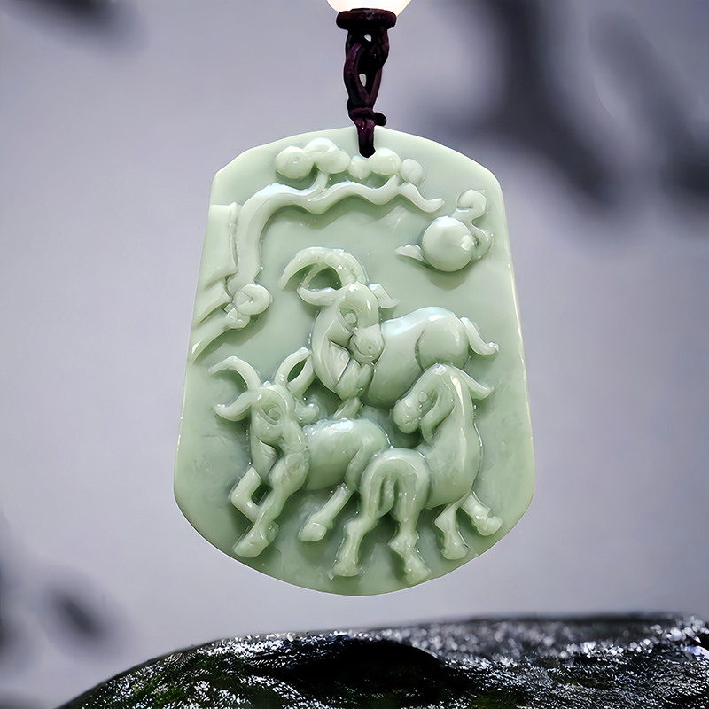 Green Natural Real Jade Sheep  - Vintage Fashion Accessories review and price